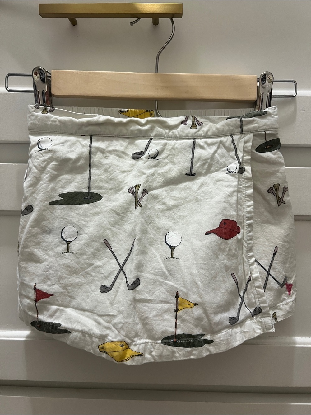 Girls light green Golf Print Wrap Skort. Size 6. Washed never worn.